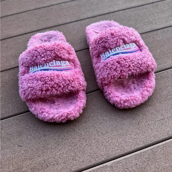 Balenciaga Plush Pink Slides Balenciaga Women main image 4